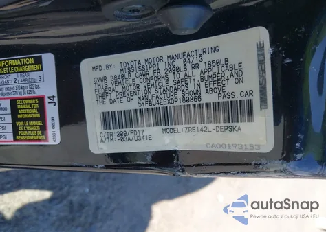 2013 Toyota Corolla S из США, поврежденный, VIN 5YFBU4EEXDP180866